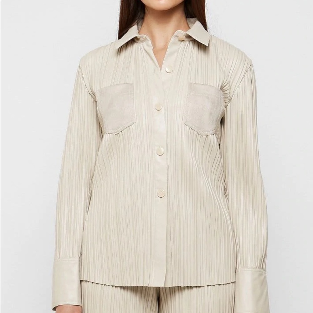 Brand New with original packing and tags,  Maniere de Voir faux Pleated Top